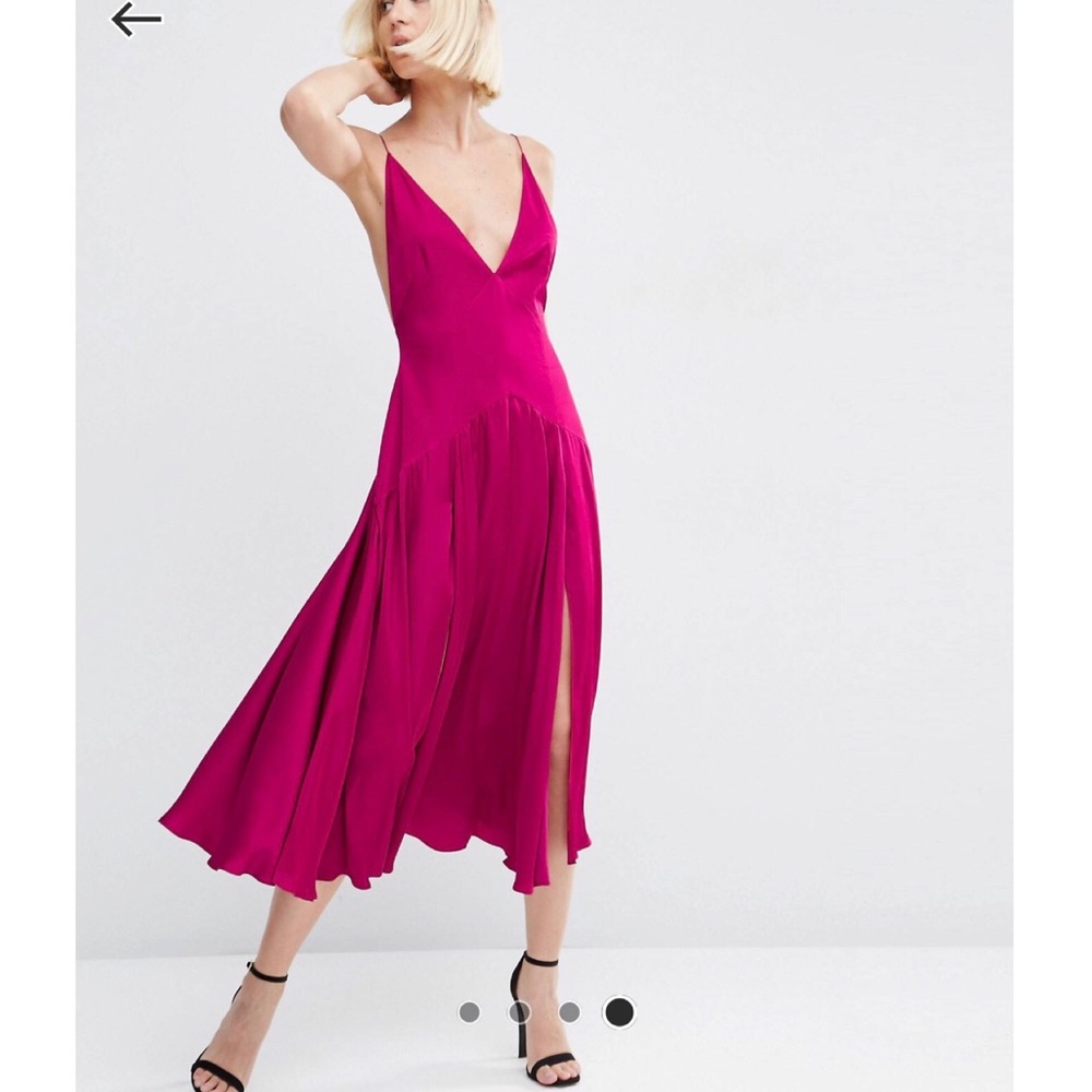 ASOS Midi Drop Waist Dress with Slits